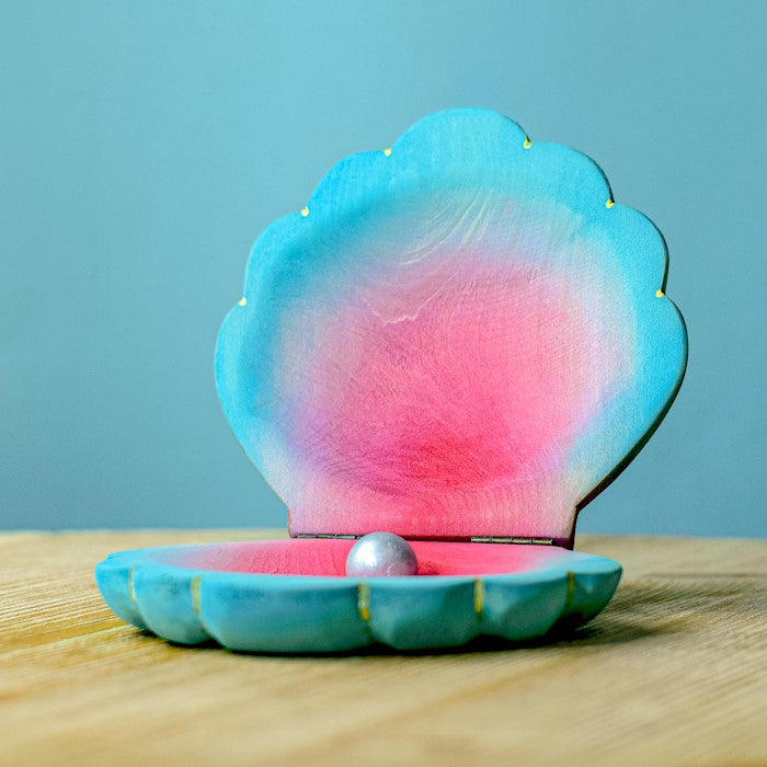 Clam Shell Cubbies Bumbu Toys | Clam Shell with Pearl - Milk Tooth