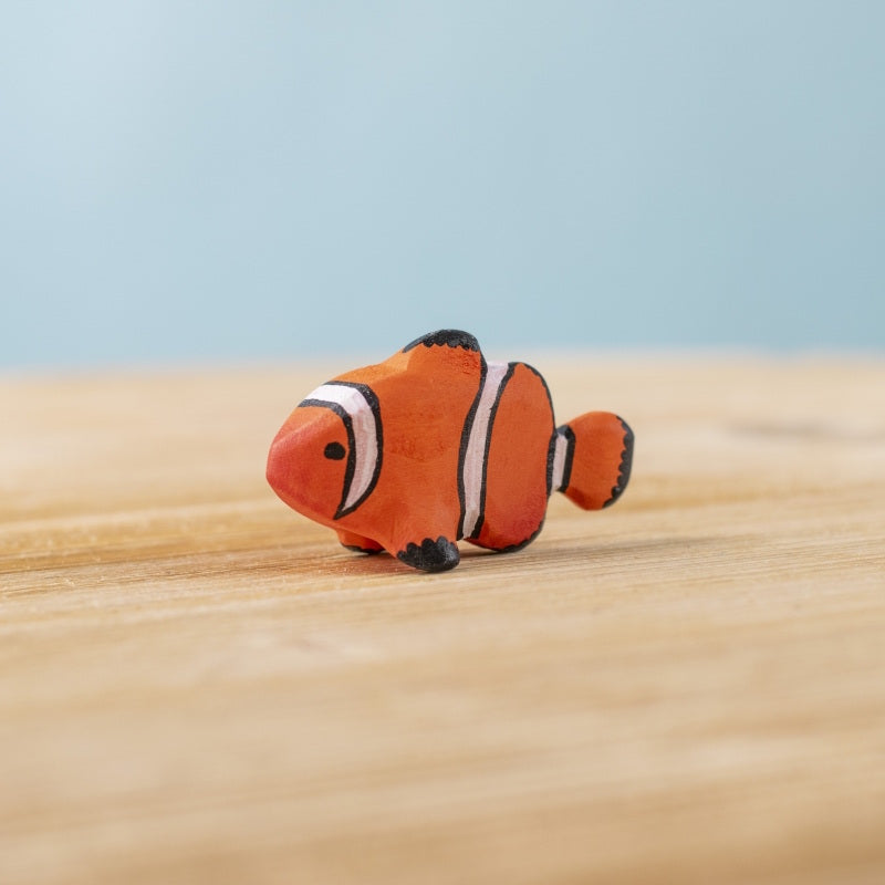 Bumbu Toys Clown Fish wooden toy at Milk Tooth Australia