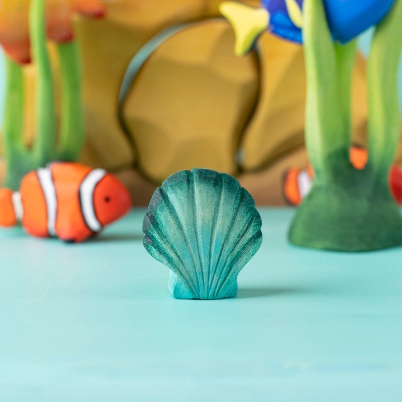 Bumbu Toys Green Seashell at Milk Tooth Australia