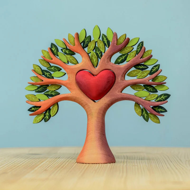 Bumbu Toys Heart Tree wooden toy at Milk Tooth Australia