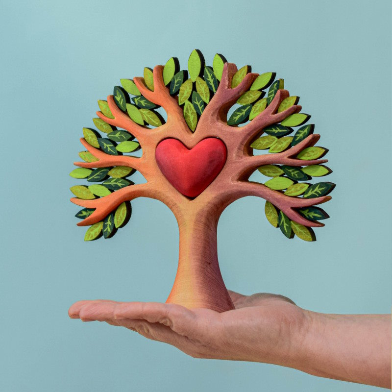 Bumbu Toys Heart Tree wooden toy at Milk Tooth Australia