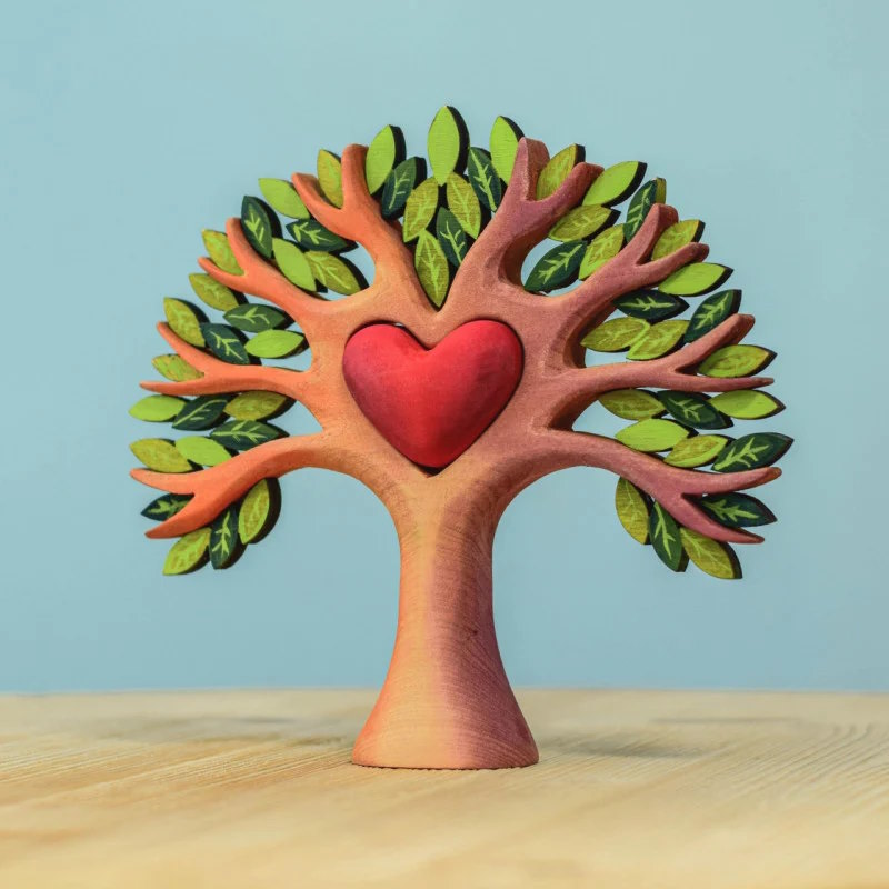 Bumbu Toys Heart Tree wooden toy at Milk Tooth Australia