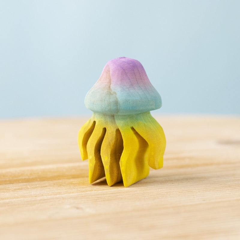 Bumbu Toys Jellyfish wooden toy at Milk Tooth Australia