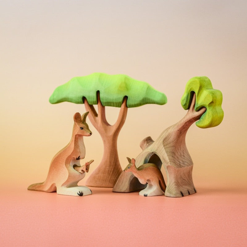 Bumbu Toys Kangaroo Mama and Joey at Milk Tooth Australia