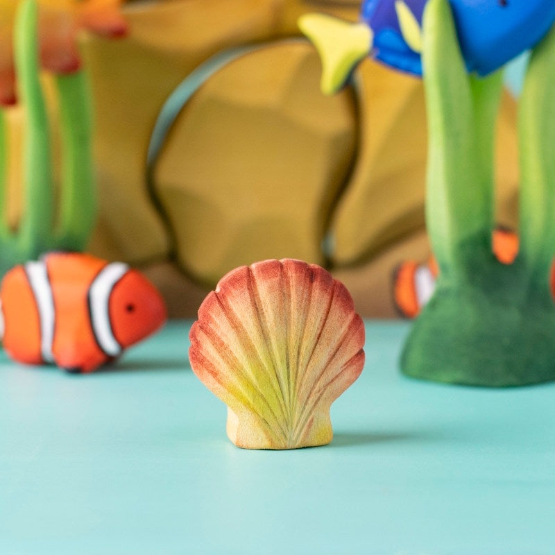 Bumbu Toys Orange Seashell at Milk Tooth Australia