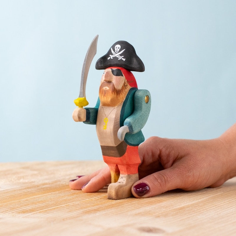 Bumbu Toys Pirate wooden toy figurine at Milk Tooth Australia