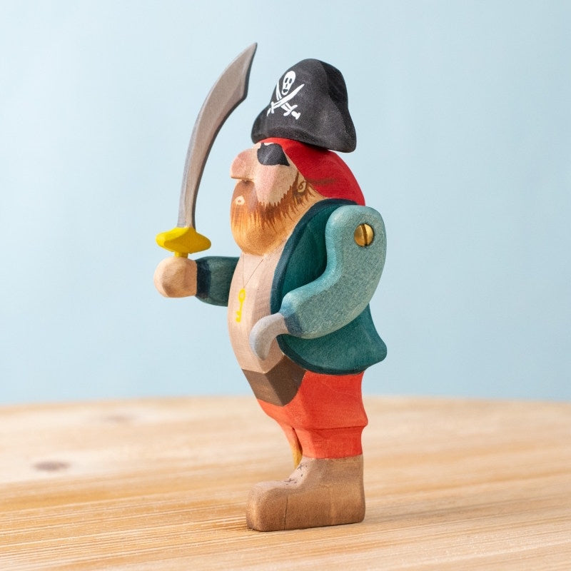 Bumbu Toys Pirate wooden toy figurine at Milk Tooth Australia