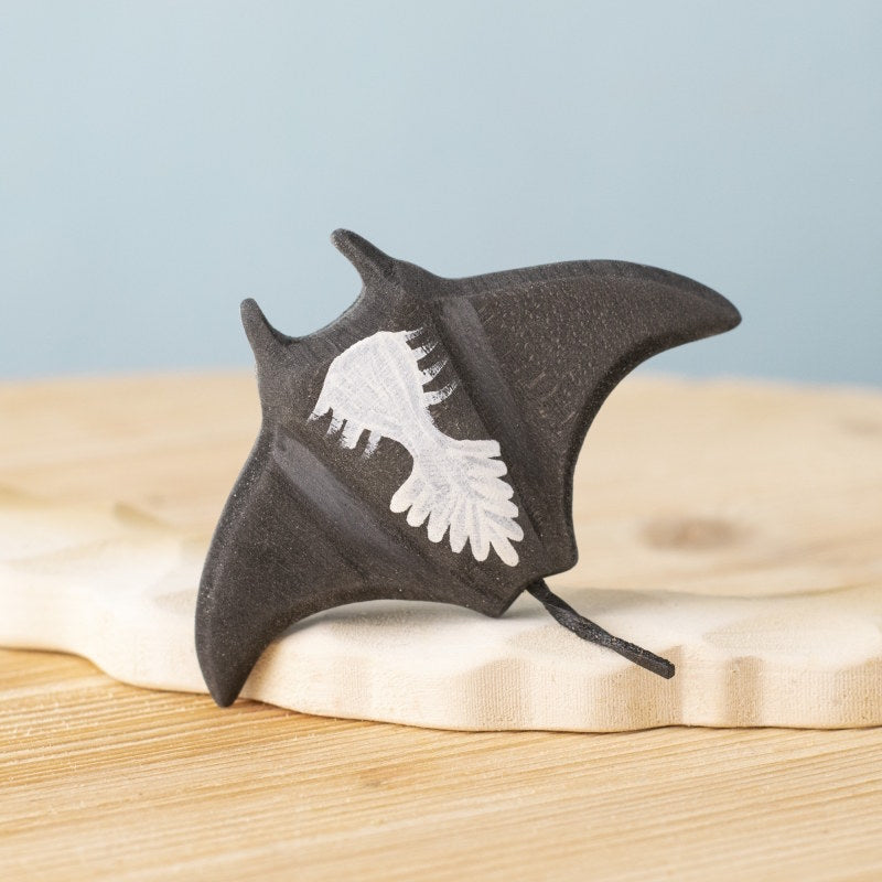 Bumbu Toys Reef Manta Ray wooden toy at Milk Tooth Australia