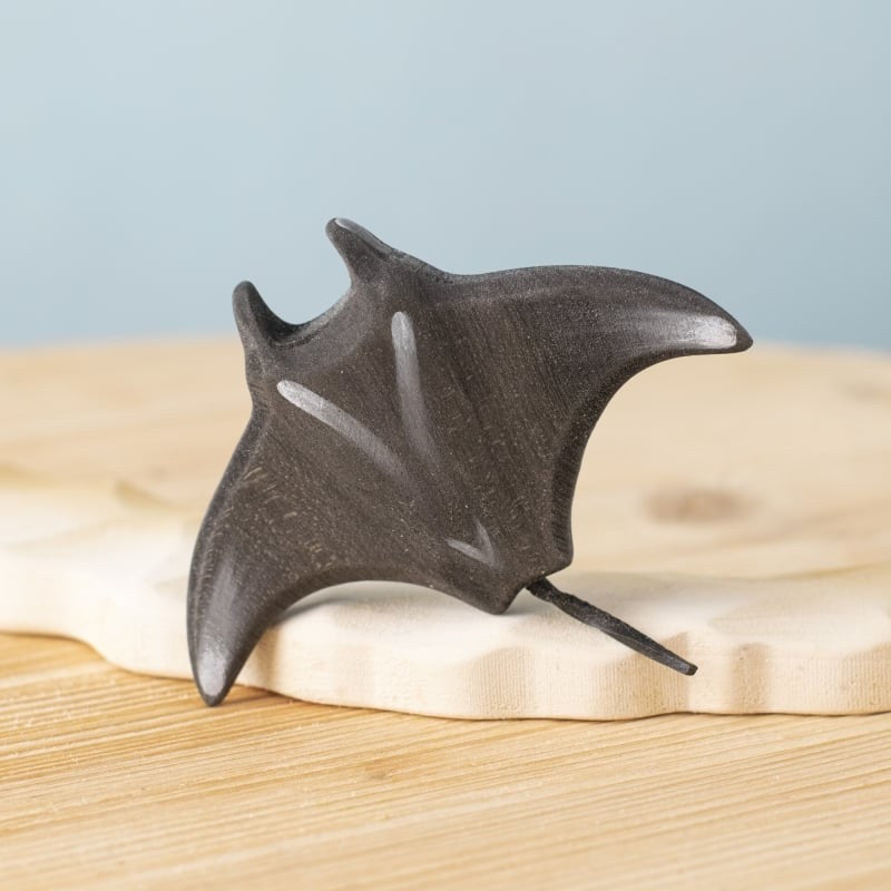Bumbu Toys Reef Manta Ray wooden toy at Milk Tooth Australia