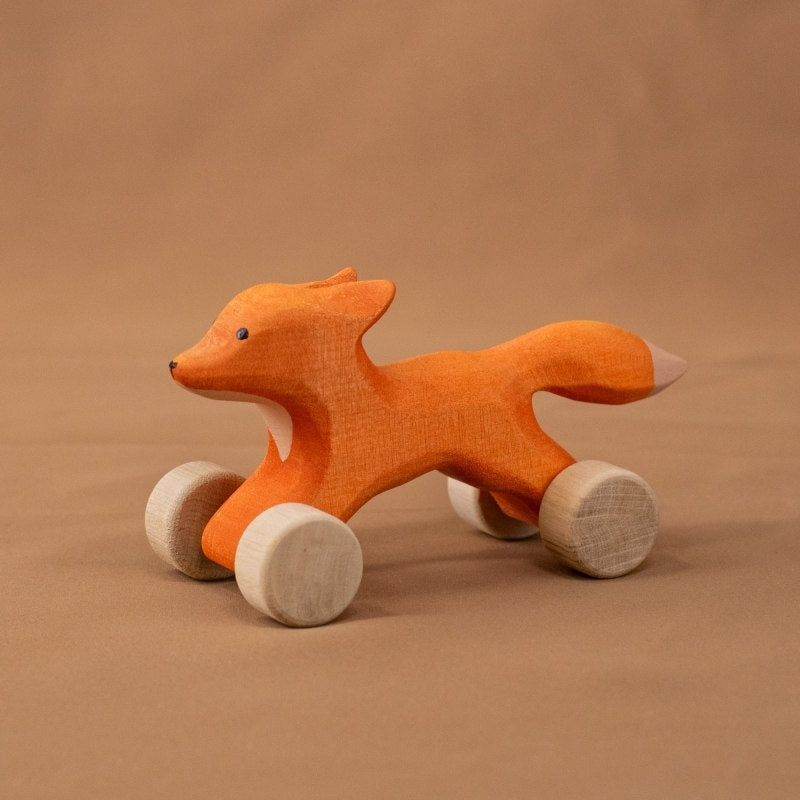 Bumbu Toys Rolling Fox wooden toy at Milk Tooth Australia