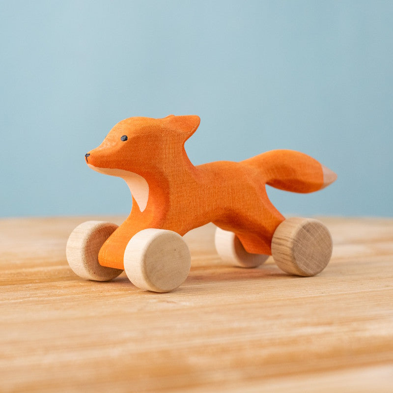 Bumbu Toys Rolling Fox wooden toy at Milk Tooth Australia