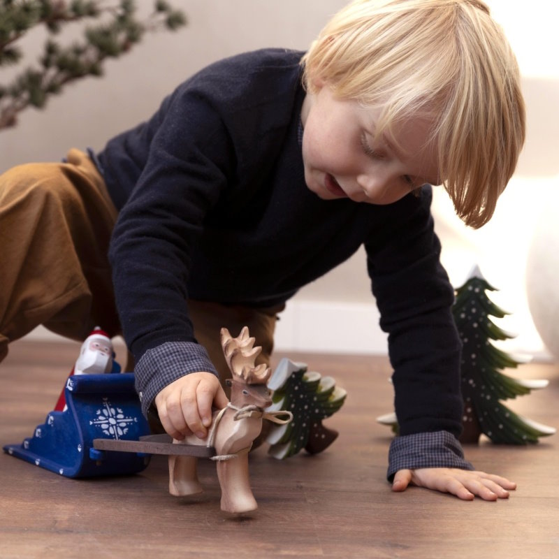 Bumbu Toys | Santa Claus Sleigh &amp; Reindeer at Milk Tooth Australia