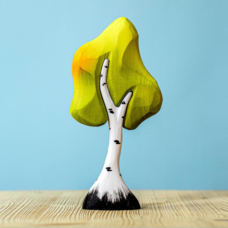 Bumbu Toys Small Birch Tree wooden toy at Milk Tooth Australia