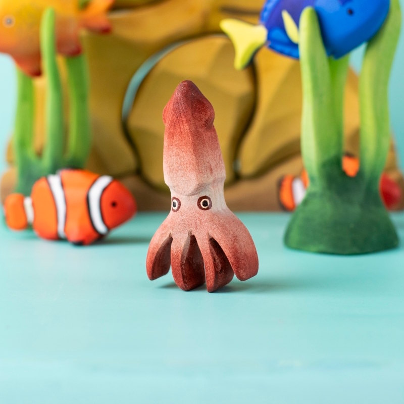 Bumbu Toys Squid wooden toy at Milk Tooth Australia