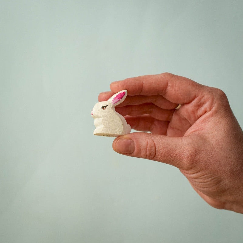 Bumbu Toys | White Baby Rabbit Sitting at Milk Tooth Australia