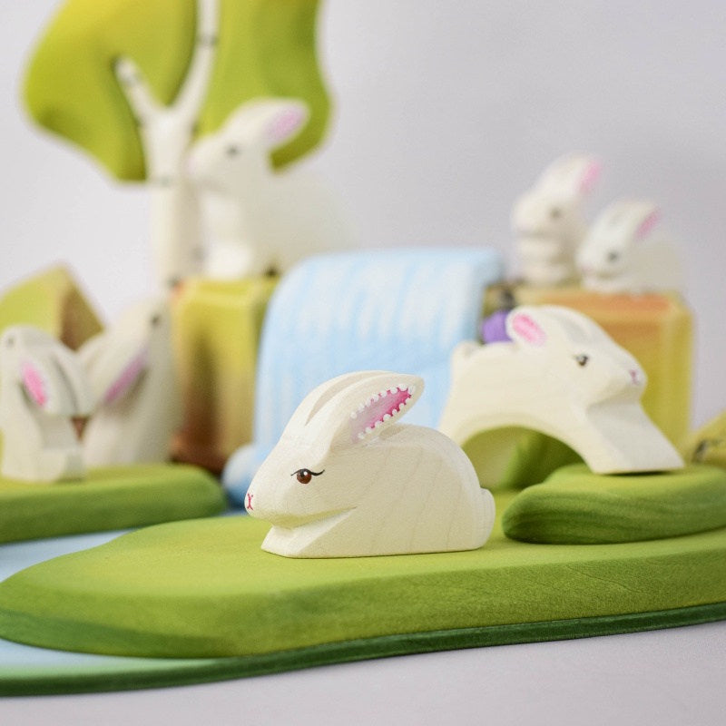 Bumbu Toys | White Rabbit Perching at Milk Tooth Australia