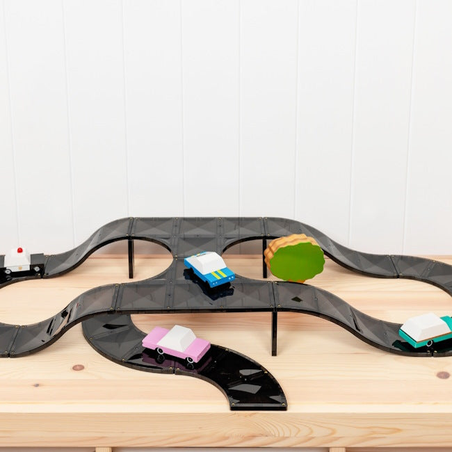 Connetix Tiles | 16 Piece Roads Ramps &amp; Intersections Pack at Milk Tooth Australia