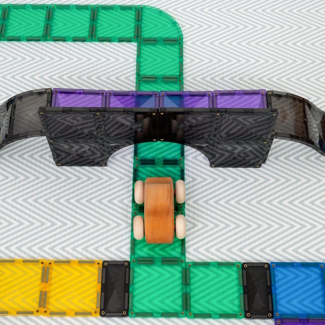 Connetix Tiles | 16 Piece Roads Ramps &amp; Intersections Pack at Milk Tooth Australia