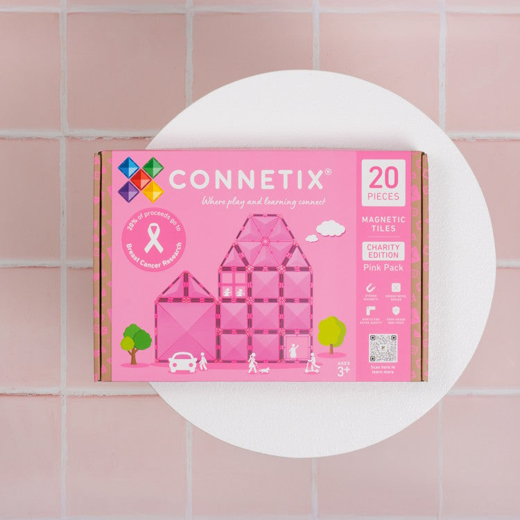 Connetix Tiles Charity Pack Pink 20 Pieces for breast cancer research at Milk Tooth Australia