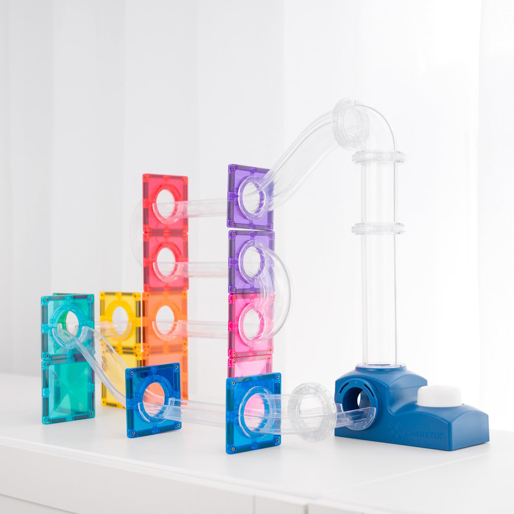 Connetix Tiles | 47 Piece Ball Run Launcher Pack at Milk Tooth Australia