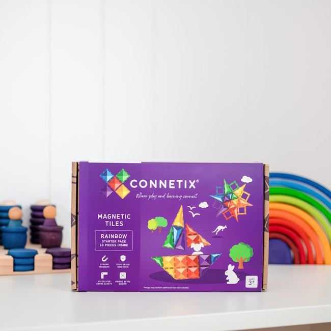 Connetix Tiles | 60 Piece Rainbow Starter Set PRE-ORDER at Milk Tooth