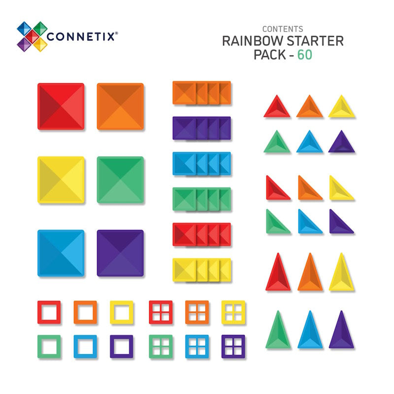Connetix Tiles | 60 Piece Rainbow Starter Set PRE-ORDER at Milk Tooth