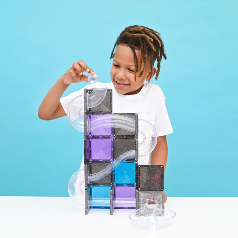 Connetix Tiles | 61 Piece Ball Run Galaxy Pack at Milk Tooth Australia