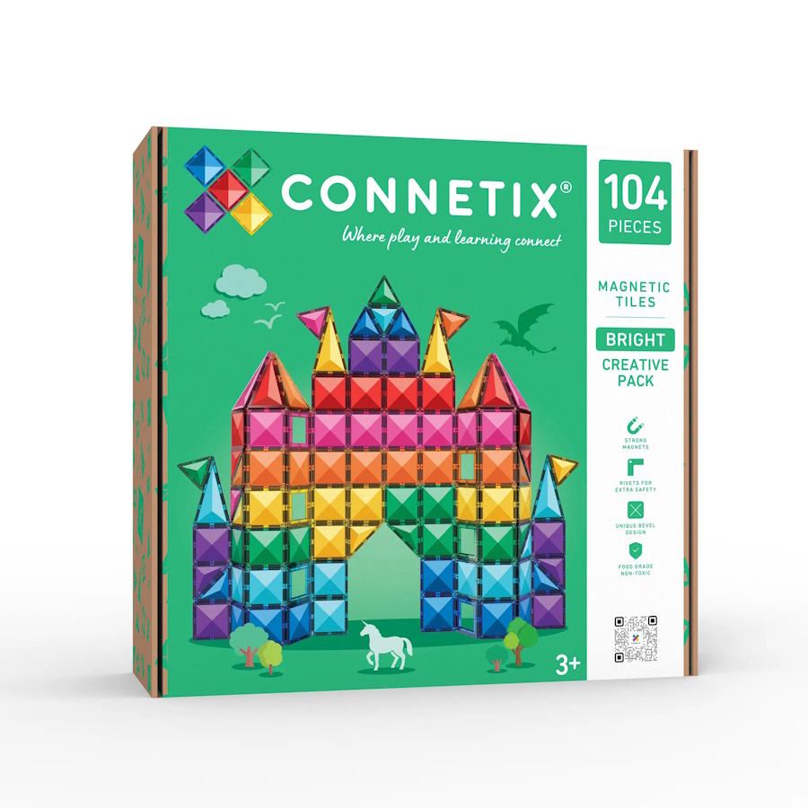 Connetix Tiles | 104 Piece Bright Creative Pack at Milk Tooth Australia