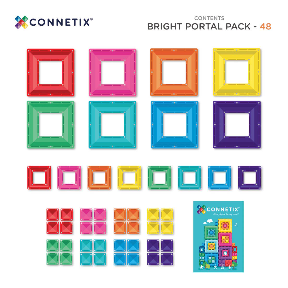 Connetix Bright Portal Pack contents and tiles