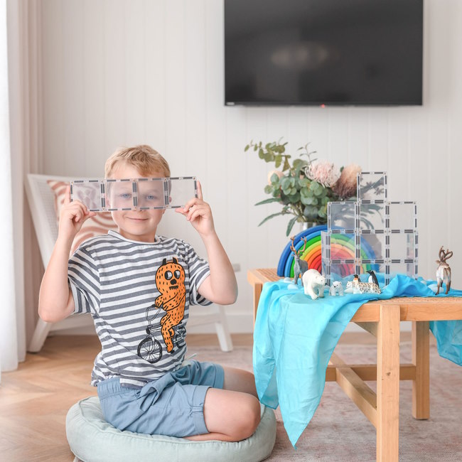 Connetix Tiles | 12 Piece Clear Rectangle Pack at Milk Tooth Australia