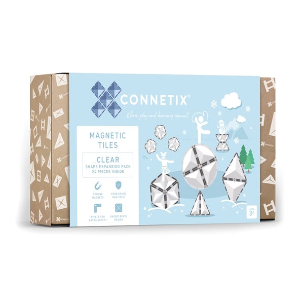 Connetix Tiles | 24 Piece Clear Shape Expansion Pack at Milk Tooth Australia