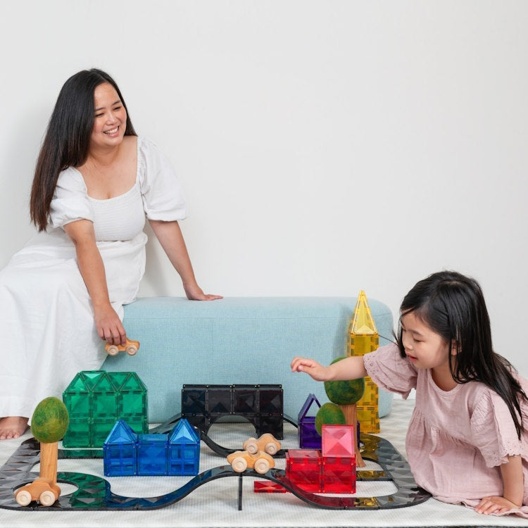 Connetix Tiles | 48 Piece Creative Roads Pack at Milk Tooth Australia