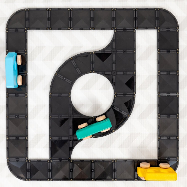 Connetix Tiles | 48 Piece Creative Roads Pack at Milk Tooth Australia