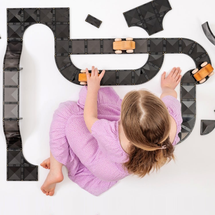 Connetix Tiles | 48 Piece Creative Roads Pack at Milk Tooth Australia