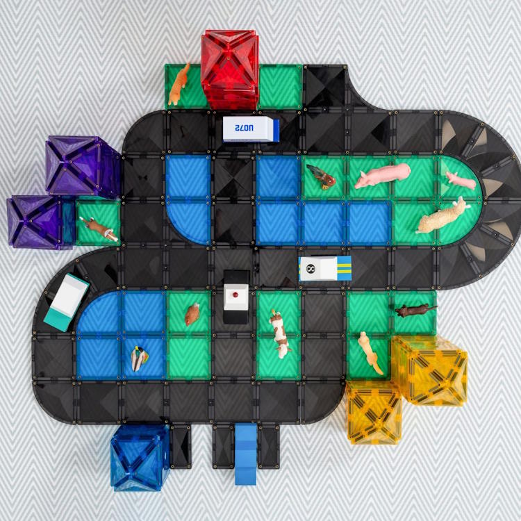 Connetix Tiles | 48 Piece Creative Roads Pack at Milk Tooth Australia
