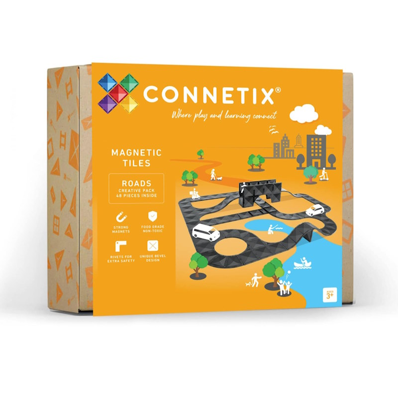 Connetix Tiles 48 Piece Creative Roads Pack at Milk Tooth Australia