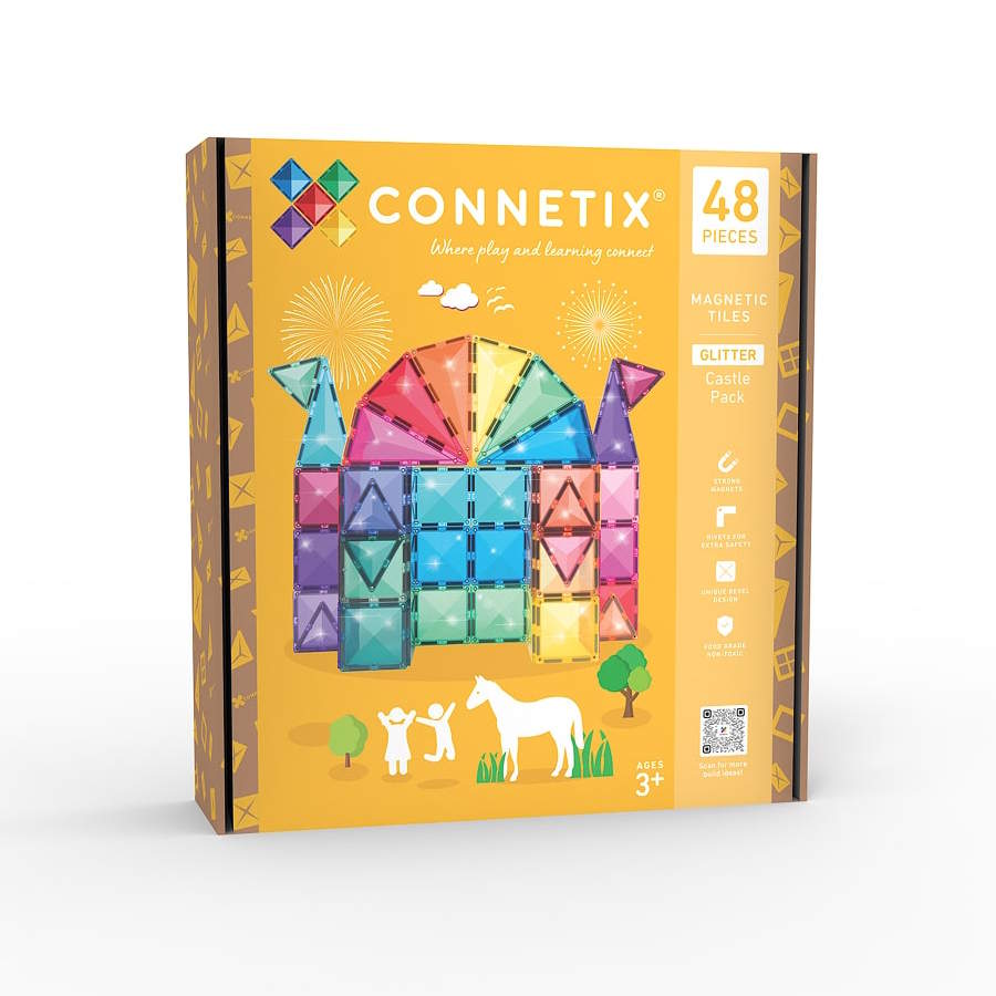 Connetix Tiles Glitter Castle Pack of magnetic tiles in Australia at Milk Tooth