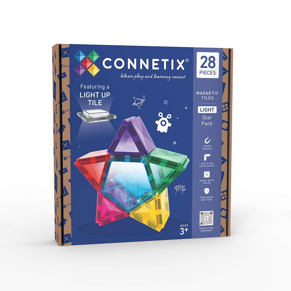 Connetix Tiles Light Star Pack magnetic tiles at Milk Tooth Australia