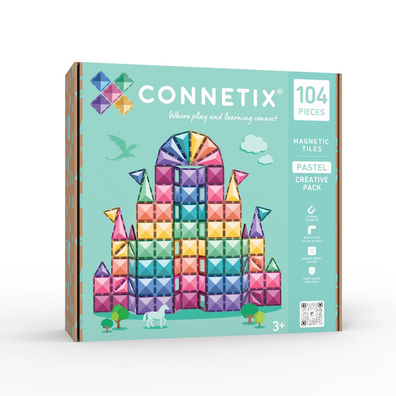 Connetix Tiles 104 Piece Pastel Creative Pack at Milk Tooth Australia