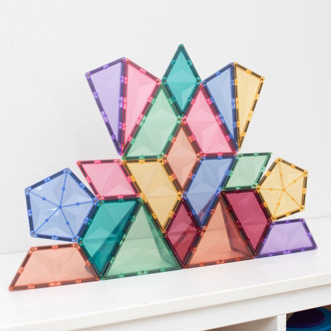Connetix Tiles | 48 Piece Pastel Shape Expansion Pack - Milk