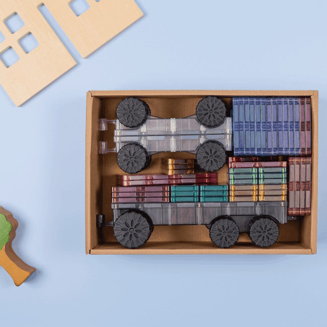 Connetix Tiles | 50 Piece Pastel Transport Pack at Milk Tooth Australia