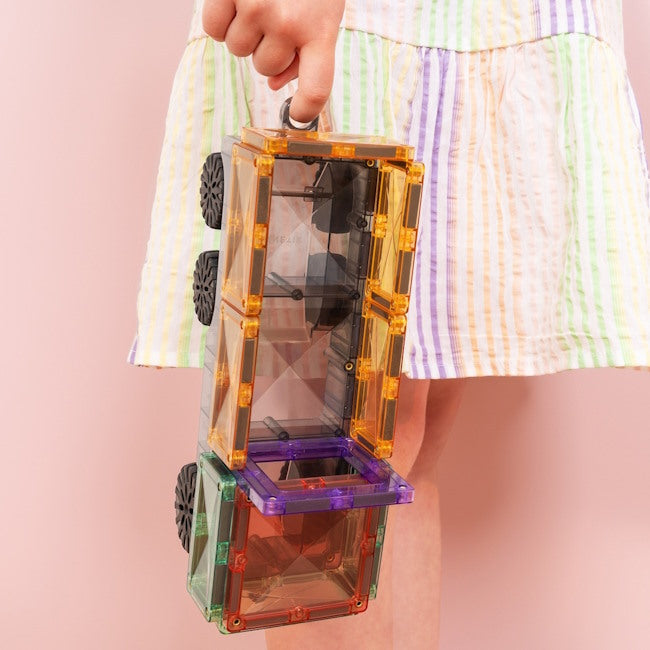 Connetix Tiles | 50 Piece Pastel Transport Pack at Milk Tooth Australia