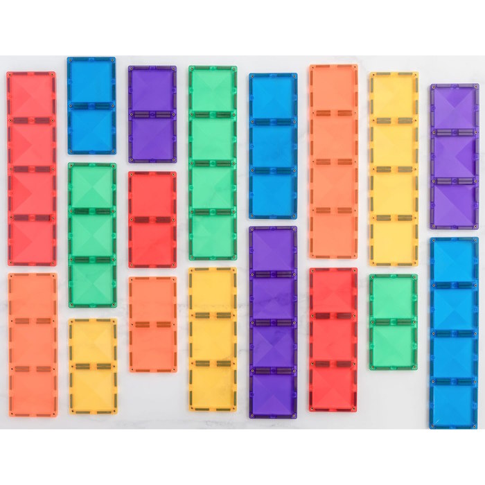Connetix Tiles | 18 Piece Rainbow Rectangle Pack at Milk Tooth Australia