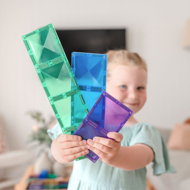 Connetix Tiles | 18 Piece Rainbow Rectangle Pack at Milk Tooth Australia