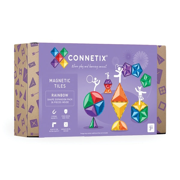 Connetix Tiles | 36 Piece Rainbow Shape Expansion Pack at Milk Tooth Australia
