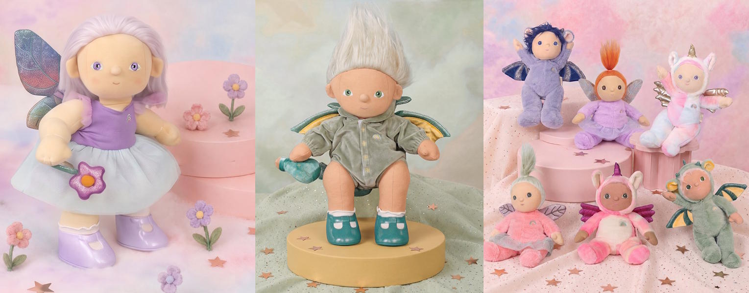 Dinkum Dolls by Olli Ella new Rainbow Realm Dream Dinkum Dinky Cozy Outfits Dragon Fairy & Unicorn