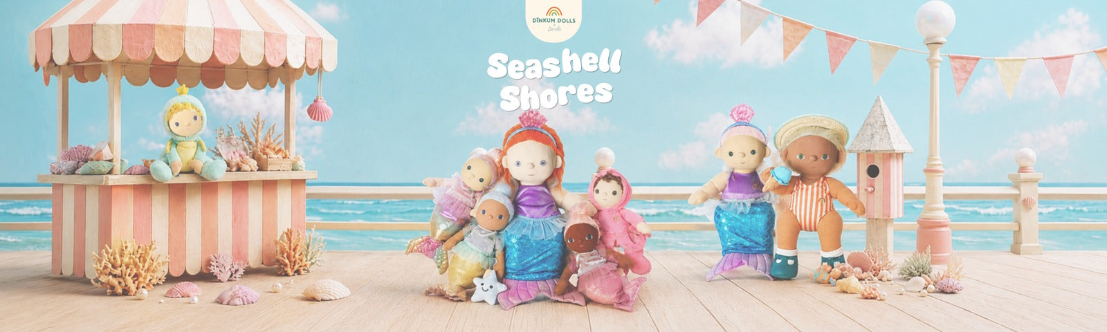 Dinkum Dolls by Olli Ella Seashell Shores Mermaids Octopus Seahorse Beach Dress Up at Milk Tooth Australia