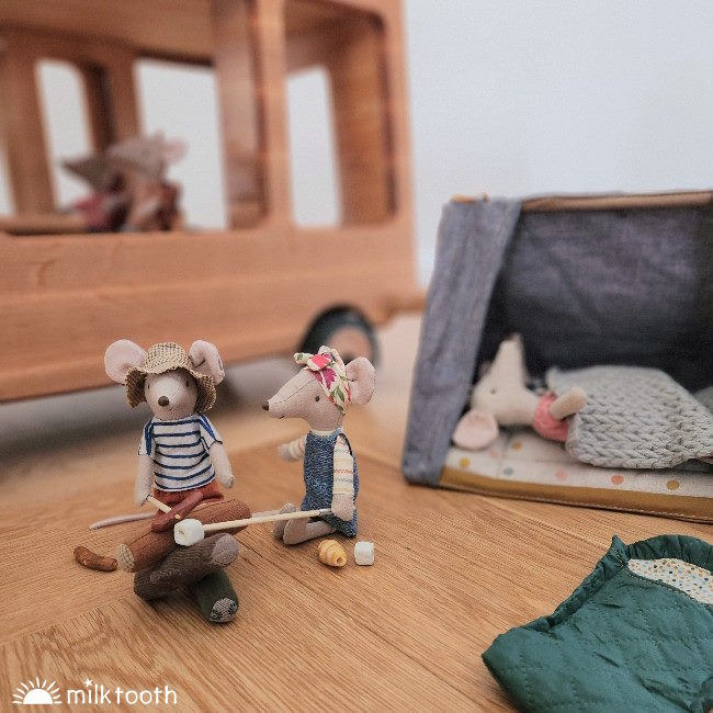 Drewart Camper Van Maileg Mice copyright Milk Tooth Australia