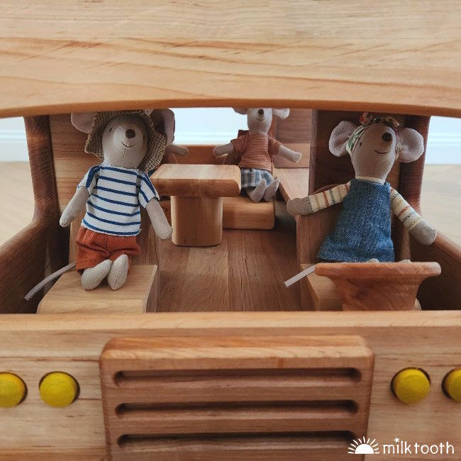 Drewart Camper Van Maileg Mice copyright Milk Tooth Australia