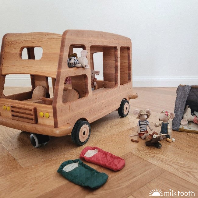 Drewart Camper Van Maileg Mice copyright Milk Tooth Australia